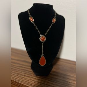 Red Agate Pendant Necklace